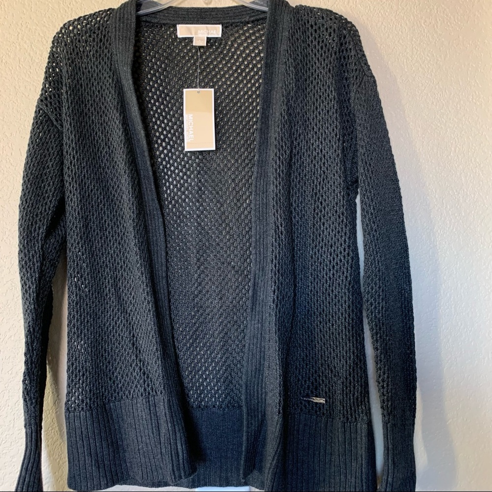 NWT Michael Kors grey knit cardigan